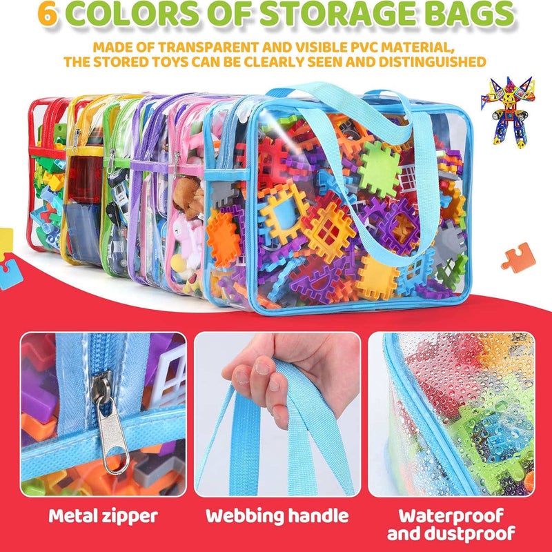 Transparent Pvc Toy Storage Bag, Beach Puzzle Storage Bag, Travel Waterproof Storage Bag with Zipper, Washable Toiletry Bag - Image 1