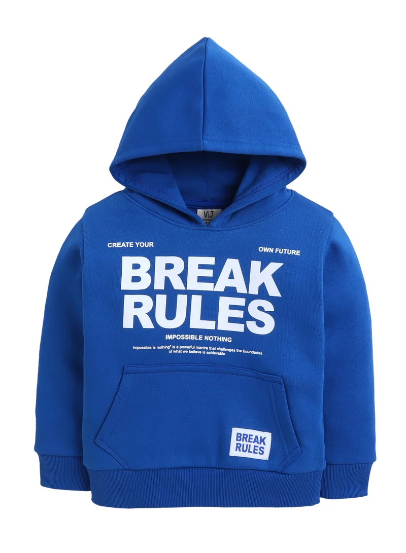 victor and jane Boys' Blue "Break Rules" Hooded Sweatshirt
