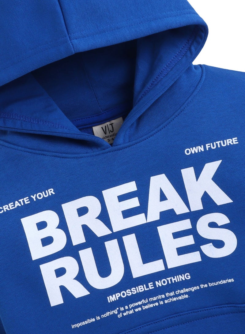 فكتور اند جين بلوزة بغطاء رأس للأولاد باللون الأزرق اكسر القواعد - Image 3