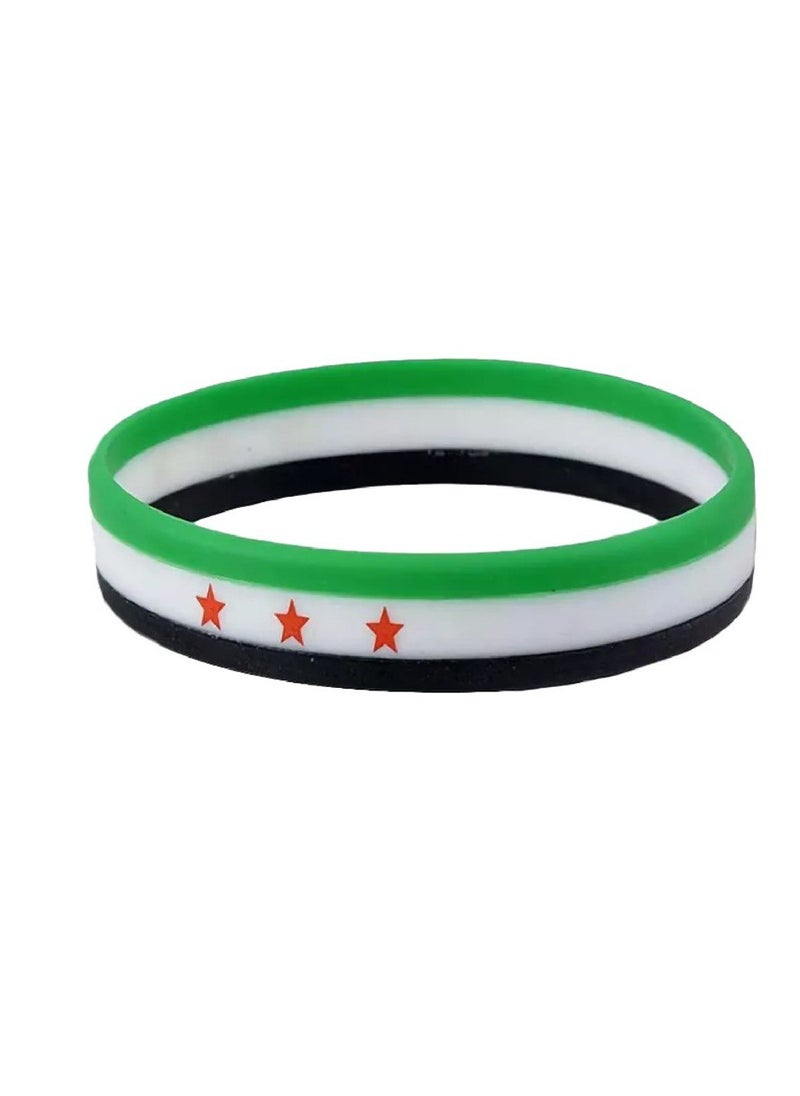 971MEDIA Syria Flag Silicone Rubber x 2Pcs - Wristbands Sport Wrist Band Bracelet for Women Men  - Image 3