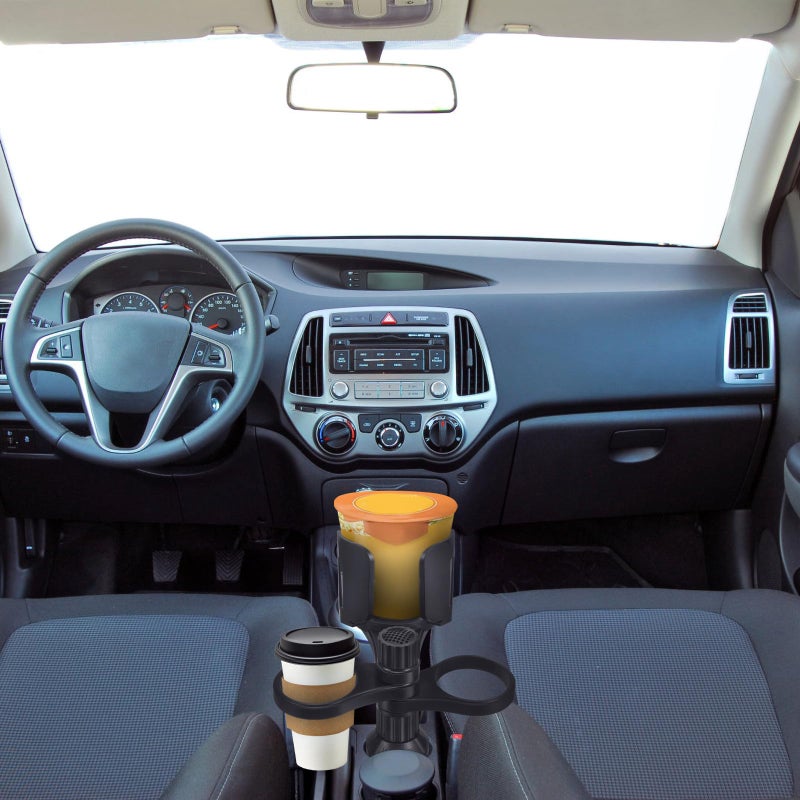 Car Cup Holder Expander with Storage Tray and Phone Stand Large Vehicle Mounted Multifunctional - Image 5