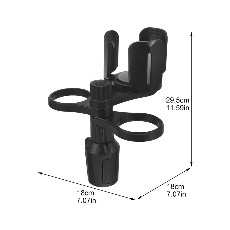 Car Cup Holder Expander with Storage Tray and Phone Stand Large Vehicle Mounted Multifunctional - Image 3