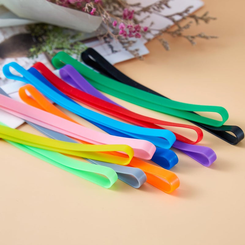 ZZJMCH 12 PCS Silicone Rubber Bands Planner Elastic Bands Elastic Rubber Wrapping Bands for Books, Art, Cooking, Wrapping, Exercise, Bag (5.5 Inch) - Image 4