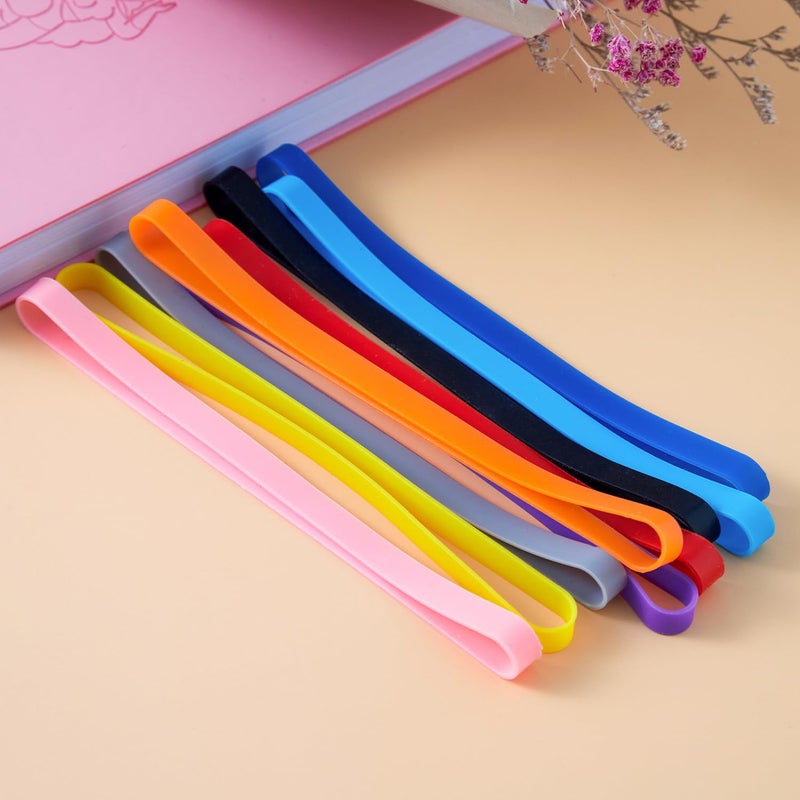ZZJMCH 12 PCS Silicone Rubber Bands Planner Elastic Bands Elastic Rubber Wrapping Bands for Books, Art, Cooking, Wrapping, Exercise, Bag (5.5 Inch) - Image 3