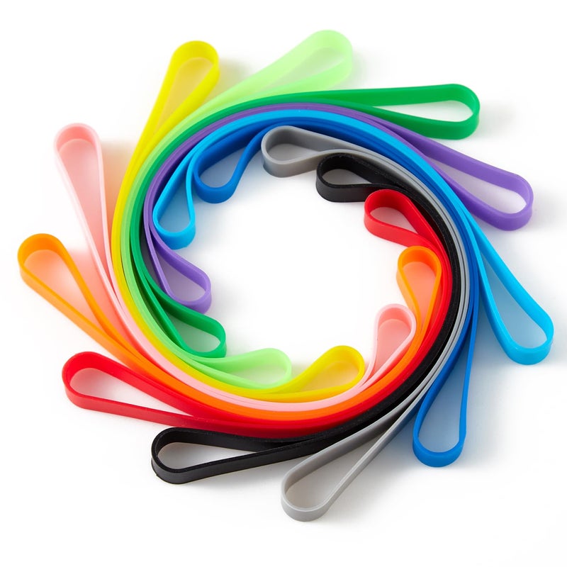 ZZJMCH 12 PCS Silicone Rubber Bands Planner Elastic Bands Elastic Rubber Wrapping Bands for Books, Art, Cooking, Wrapping, Exercise, Bag (5.5 Inch) - Image 1