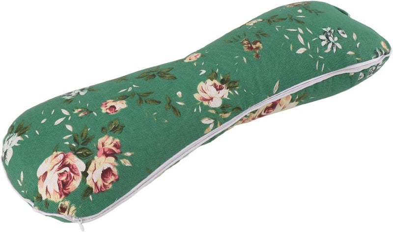 كلاراكو وسادة دعم الرقبة القابلة للفصل المطبوعة بالزهور، لتخفيف ضغط الرقبة، وتعزيزها، محمولة، وسادة محشوة بالشيح للمنزل باللون الأخضر - Image 1
