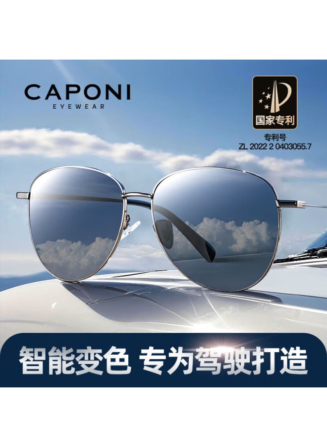 Caponi Men's Photochromic Polarized Sungl Driving Day And Night Use Uv Protection Fashion Gift