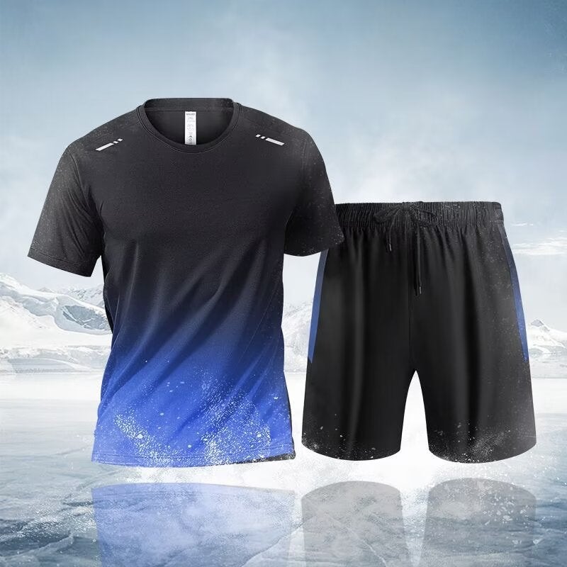 Mens Ice Silk Breathable Sports Tee Summer Green  - Image 2