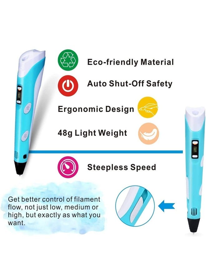 3D Printing Pen Starter Kit Includes 3D Pen 60 Meters PLA Filament  Stencil Book Project Guide and Charger - Image 3