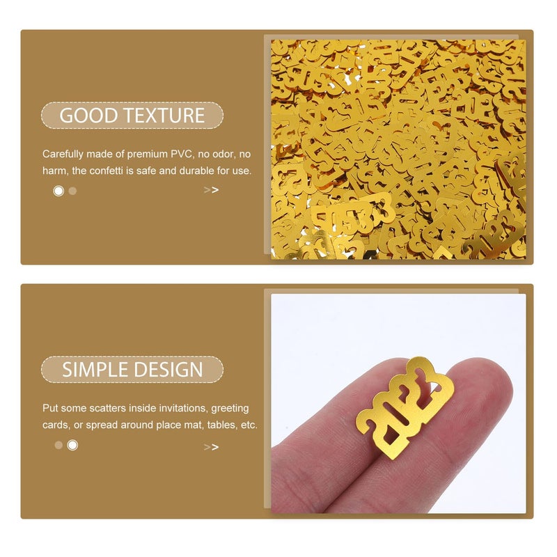 Gold Glitter Confetti Scatter Plastic Table Decorations 5pcs New Year Party Photo Props - Image 4