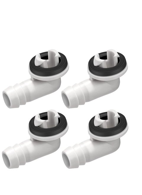 4Pcs Air Conditioner Drain Hose Elbow Fitting Connector with Rubber Ring Fit for Mini Split AC Unit and Window Air Conditioning Unit AC Drain Hose Adapter 0.6 Inch 15mm