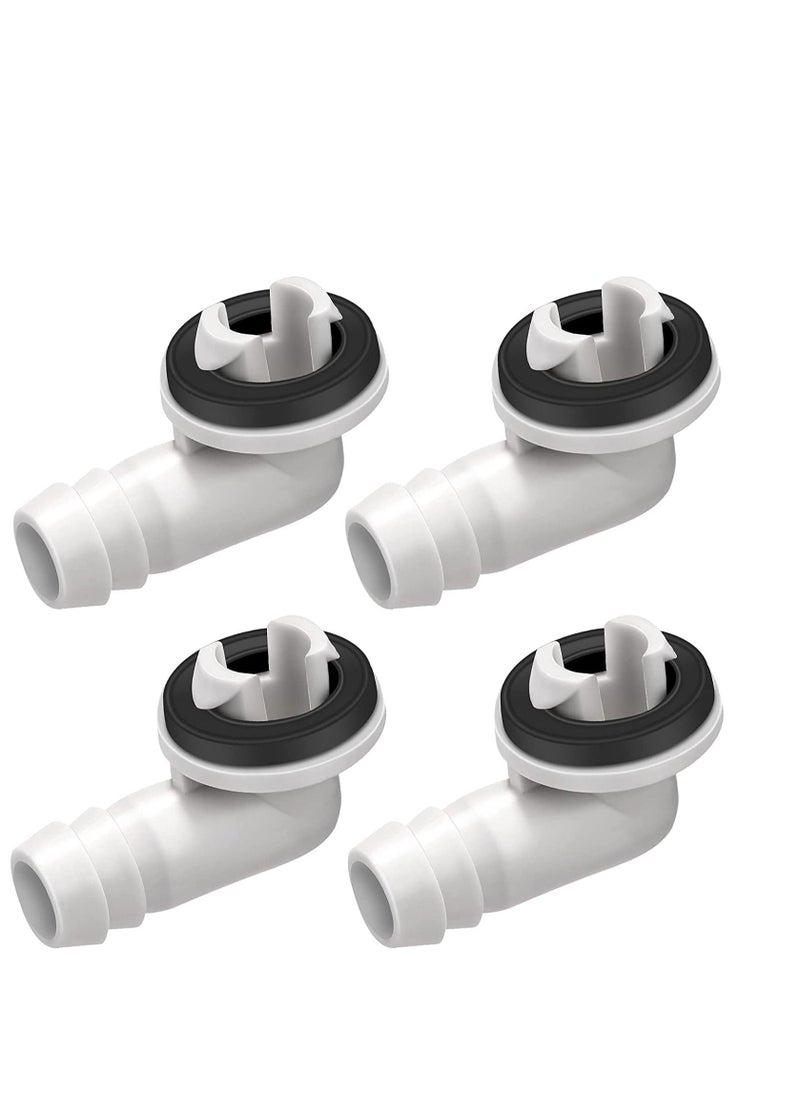 SYOSI - 4Pcs Air Conditioner Drain Hose Elbow Fitting Connector with Rubber Ring Fit for Mini Split AC Unit and Window Air Conditioning Unit AC Drain Hose Adapter 0.6 Inch 15mm - Image 1