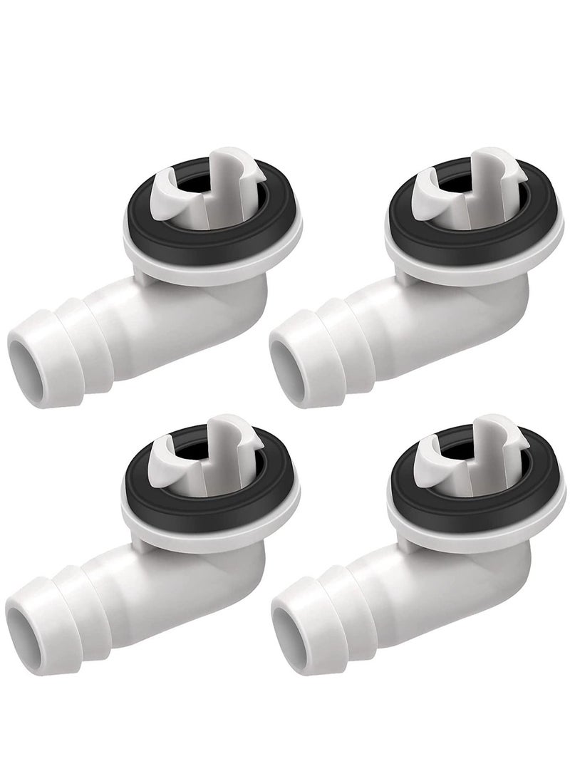 SYOSI - 4Pcs Air Conditioner Drain Hose Elbow Fitting Connector with Rubber Ring Fit for Mini Split AC Unit and Window Air Conditioning Unit AC Drain Hose Adapter 0.6 Inch 15mm - Image 1