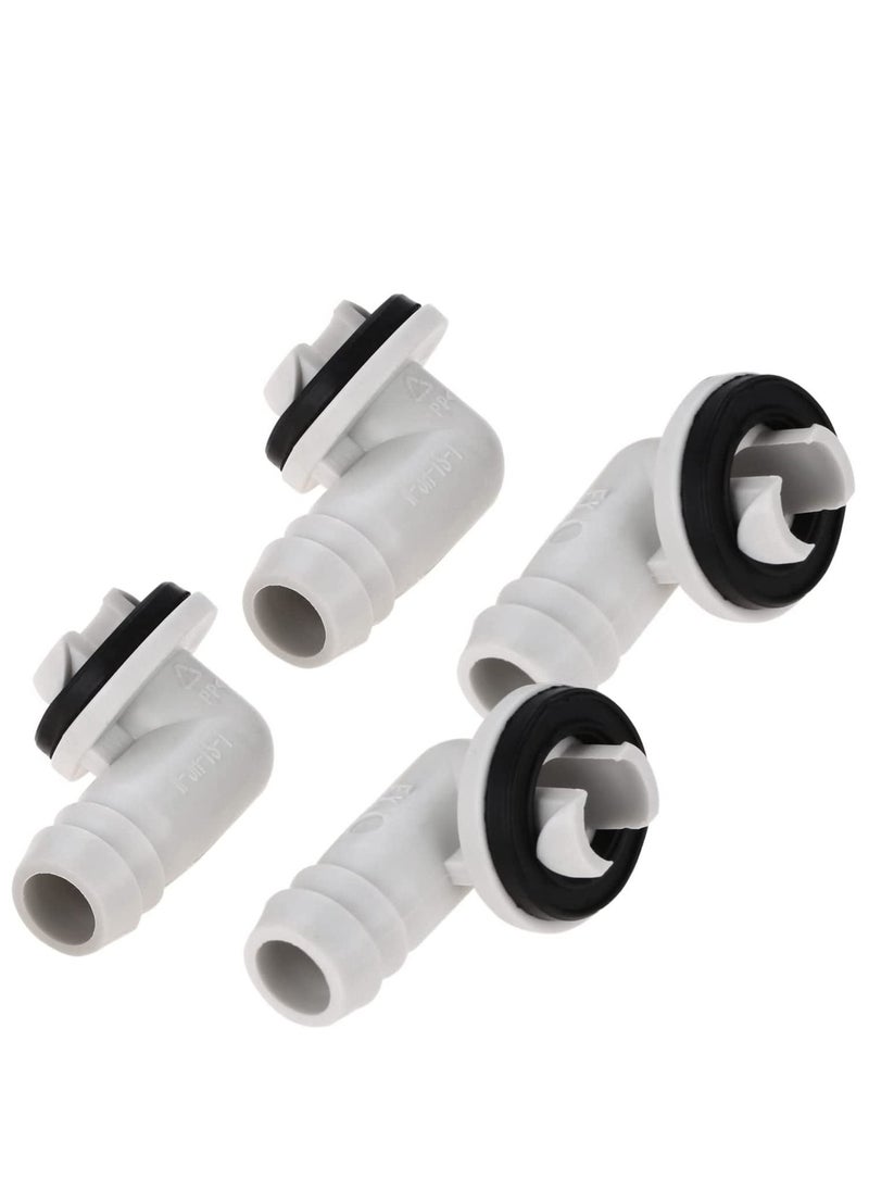SYOSI - 4Pcs Air Conditioner Drain Hose Elbow Fitting Connector with Rubber Ring Fit for Mini Split AC Unit and Window Air Conditioning Unit AC Drain Hose Adapter 0.6 Inch 15mm - Image 1