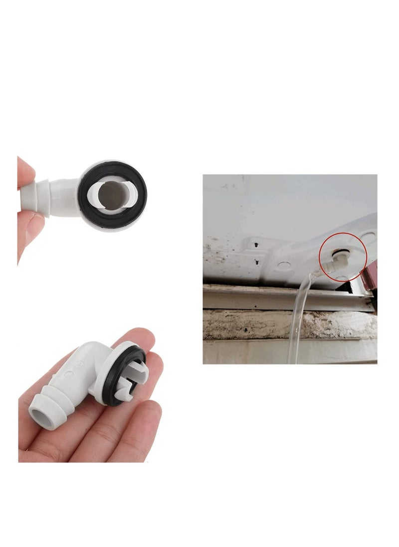 SYOSI - 4Pcs Air Conditioner Drain Hose Elbow Fitting Connector with Rubber Ring Fit for Mini Split AC Unit and Window Air Conditioning Unit AC Drain Hose Adapter 0.6 Inch 15mm - Image 1