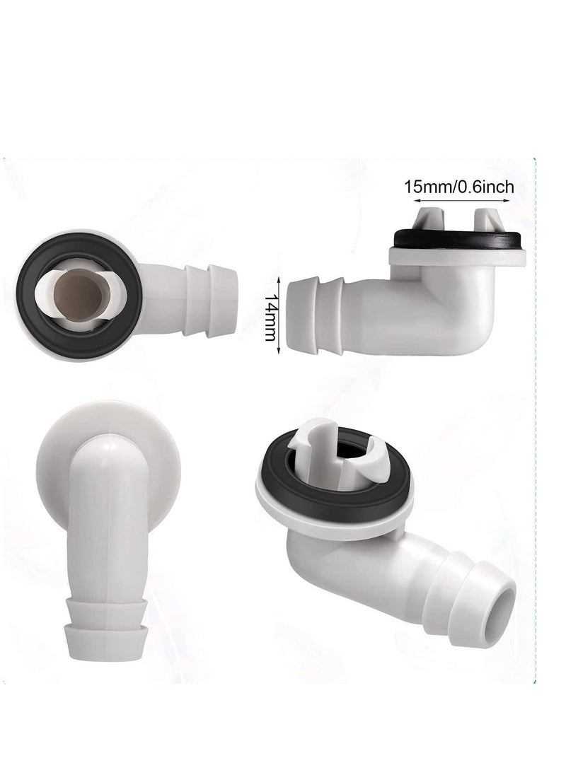 SYOSI - 4Pcs Air Conditioner Drain Hose Elbow Fitting Connector with Rubber Ring Fit for Mini Split AC Unit and Window Air Conditioning Unit AC Drain Hose Adapter 0.6 Inch 15mm - Image 1