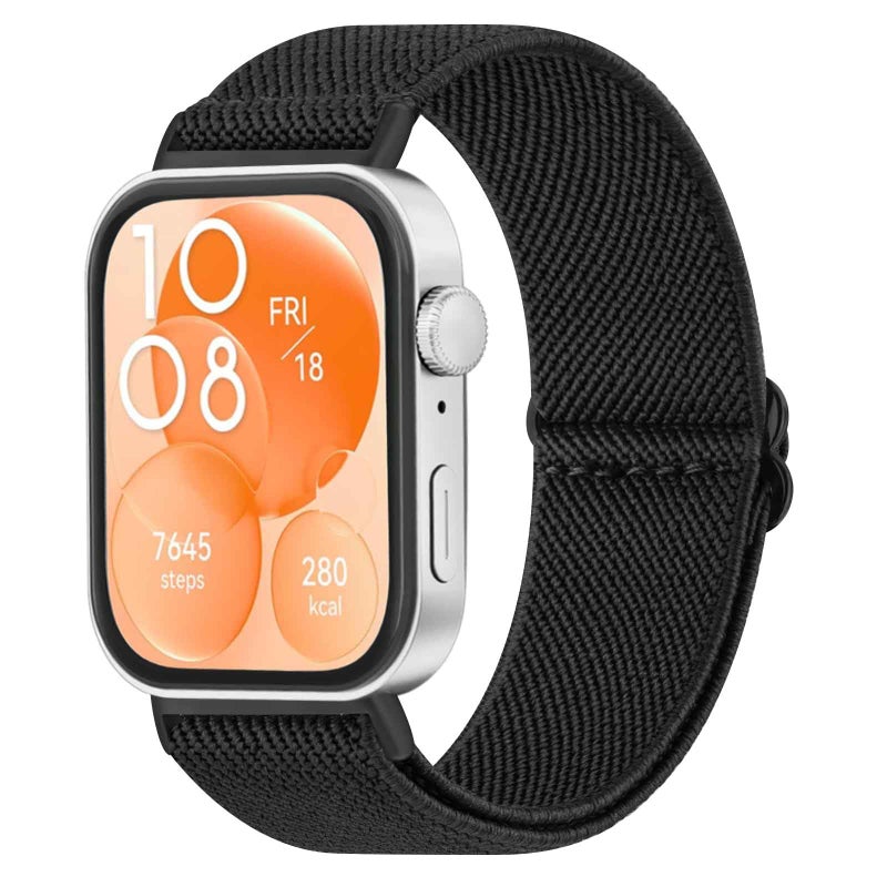 Elastic Nylon Strap Compatible with Huawei Watch Fit 3/4, Adjustable Stretchy Breathable Band (Not for Fit/Fit2) for Men & Women - Image 1
