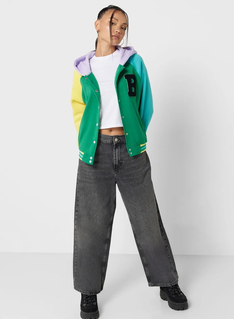 Ginger Hooded Varsity Bomber Jacket