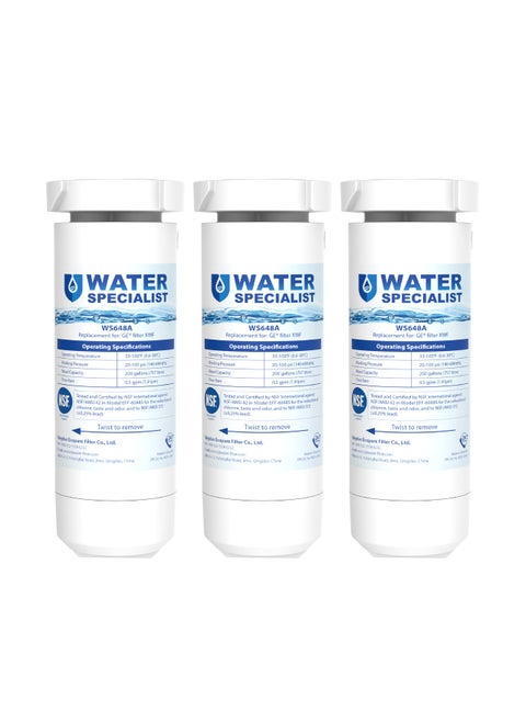 Waterspecialist WS648A Replacement for GE XWF NSF Certified Refrigerator Water Filter 3 Filters Not XWFE
