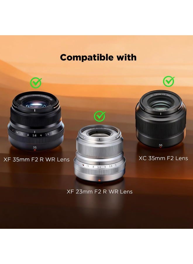 Haoge Lens Hood Metal Square Bayonet for Fujifilm XF35mmF2 R WR, XF23mmF2 R WR XC 35mm F2, Fuji 35mm F2, 23mm F2 Lens Hood, with Metal Front Cap, Replaces Fujifilm LH-XF35-2 LH XF35 2 Hood Shade - Image 4