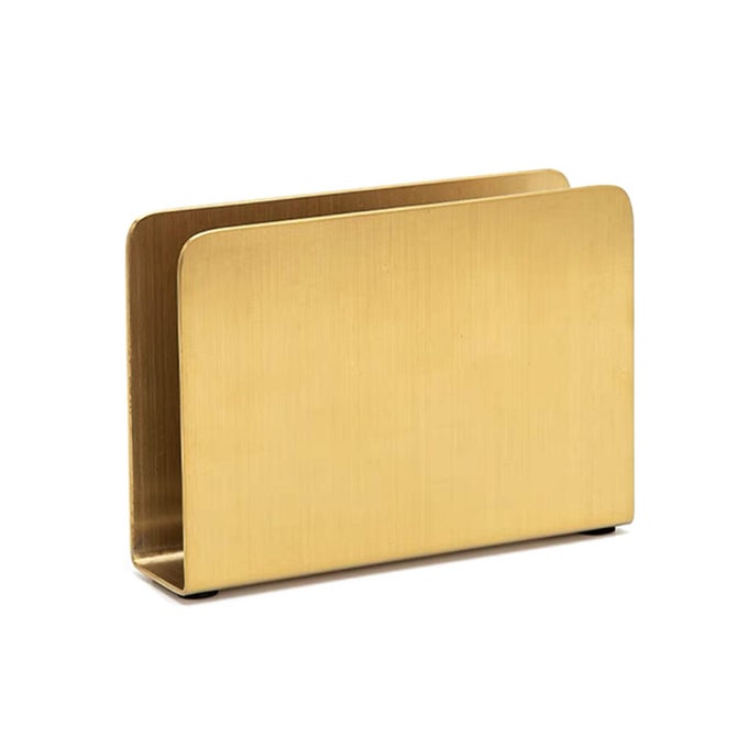 GOLD NAPKIN HOLDER FREESTANDING STEEL TISSUE DISPENSER PAPER NAPKIN HOLDER FOR DINING TABLE KITCHEN COUNTERTOP GUEST TOWEL SQUARE