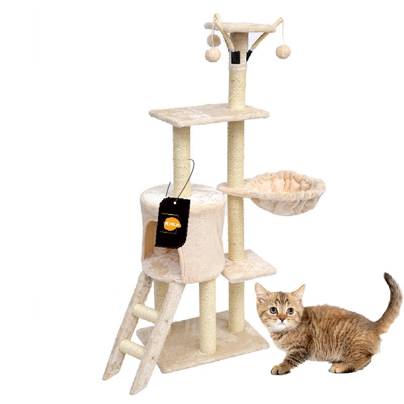 Kidle Cat Tree Cat Climbing Frame Scratch Post for Kitten Play and Rest - Image 1