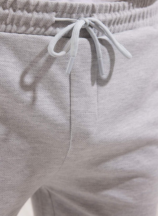 trendyol Light Grey Regular Fit Knitted Flexible Comfortable Waist Tie Elastic Double Leg Trousers - Image 4