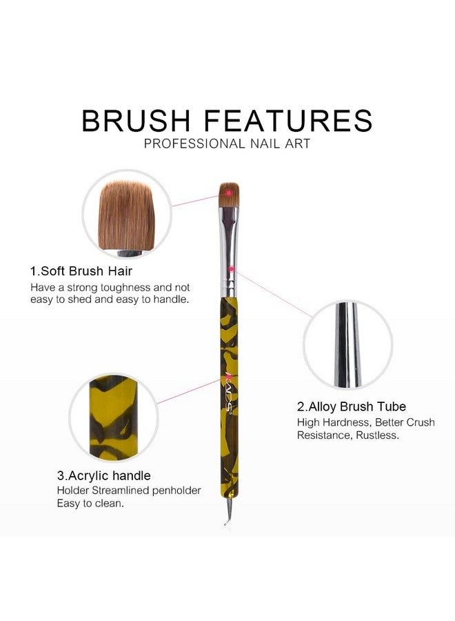 KADS 3Pcs/Set Kolinsky Sable Brush 2 Way Acrylic Professional French Nail Dotting Pen Manicure Clean-Up Brush - Image 2