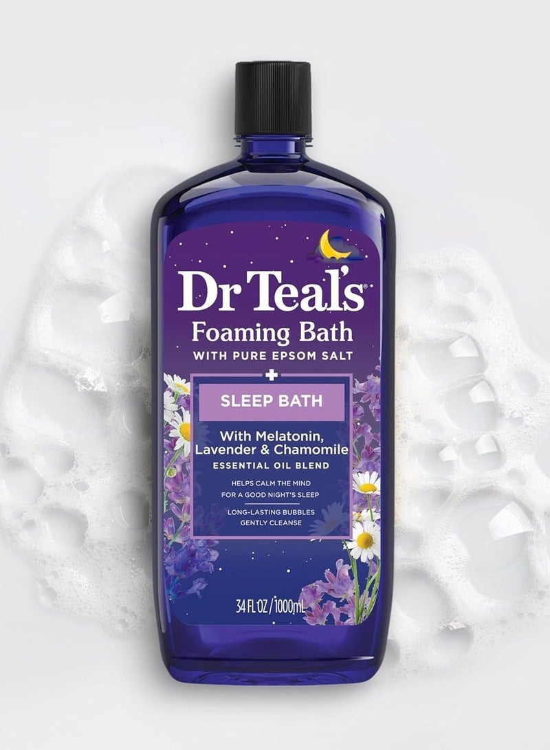 Dr Teal's Foaming Bath with Pure Epsom Salt with Melatonin, Lavender & Chamomile Essential Oils - 1000ml - Image 2