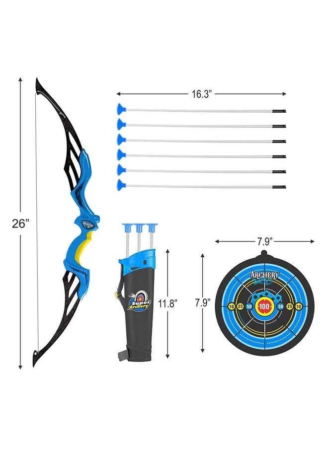 Cable World - World Sports Super Archery Bow And Arrow Set With Dart Target Board, Colourful With 3 Suction Cup Tip Arrows - Image 1