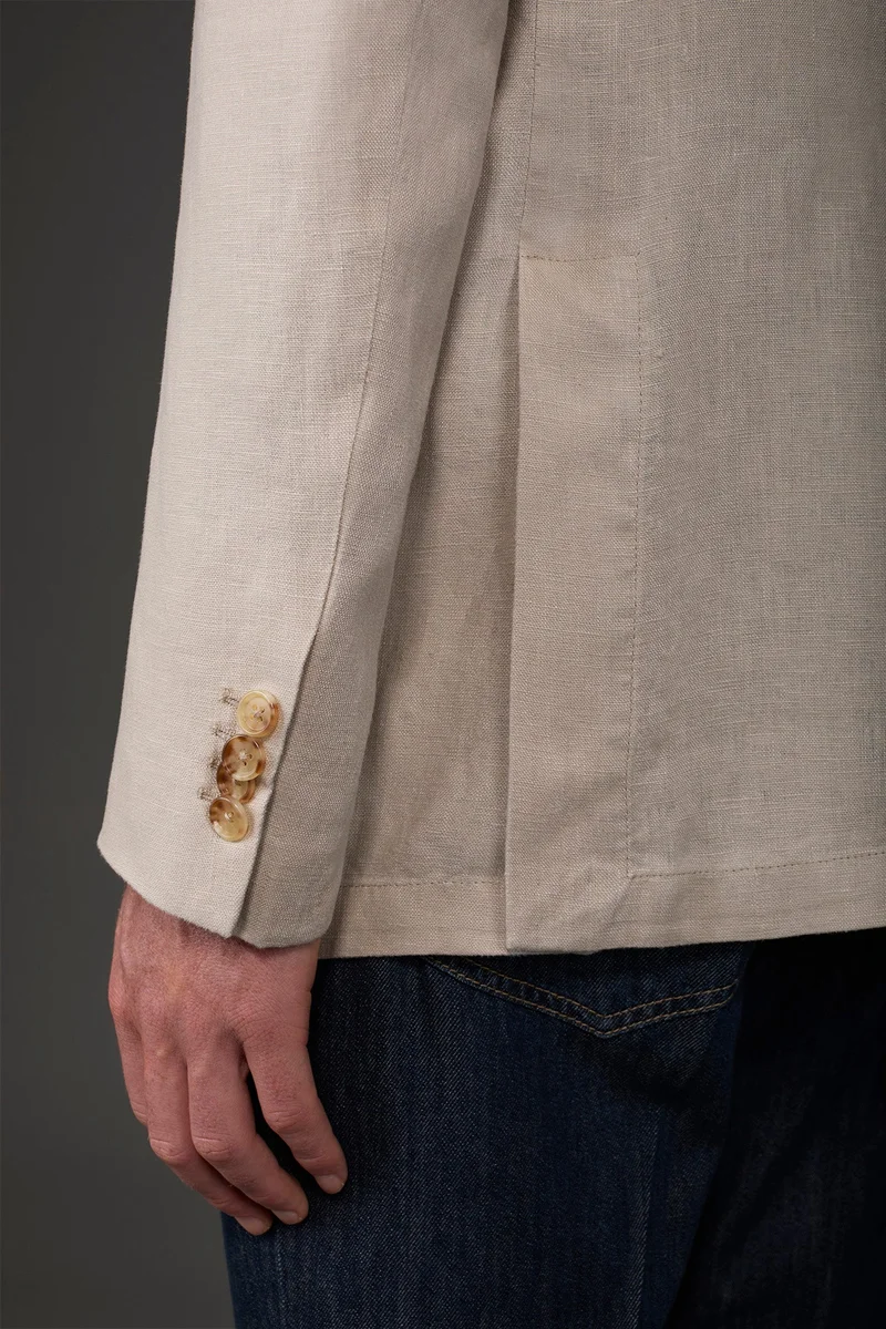Doppelganger Brown Men's unlined single-breasted jacket with classic lapels and patch pockets - Beige for Men | Best Price UAE