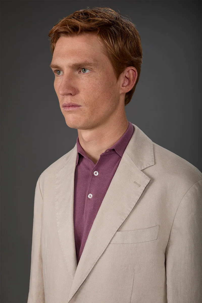 Doppelganger Brown Men's unlined single-breasted jacket with classic lapels and patch pockets - Beige for Men | Best Price UAE
