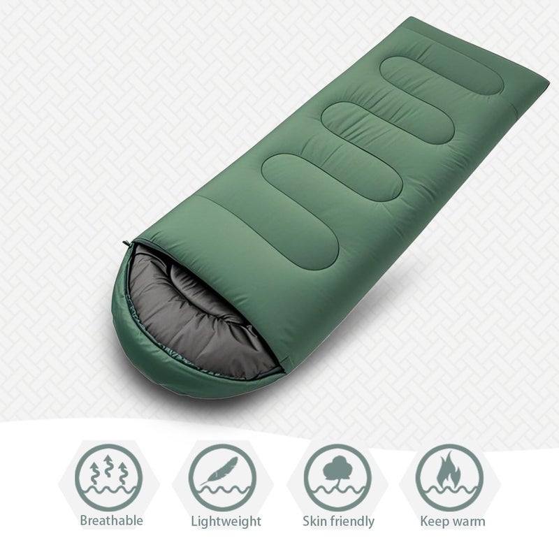 Wind Tour 3 Season Lightweight Waterproof Sleeping Bag Indoor & Outdoor for Hiking Backpacking Camping Traveling (2.2 lb | Green) - Image 3