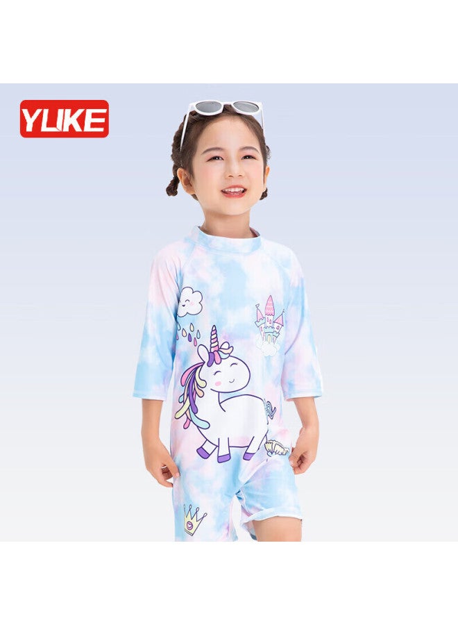 Yuke Children's One-piece Swimsuit For Girls, Big Medium Small Kids Surfing Suit, Sun Protection Girls' Swimwear - Image 4