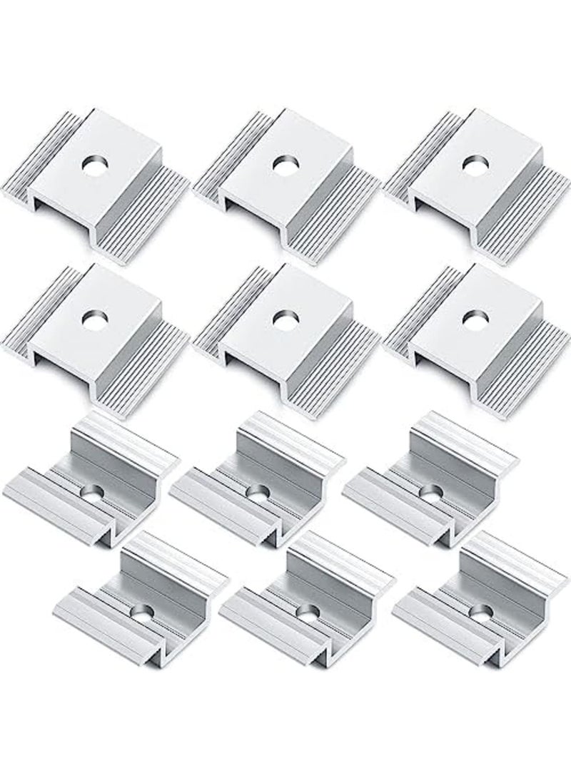 SYOSI Solar Panel Mid Clamps, 1.06 Inch Solar Panel Bracket Aluminium Mounting Accessories, Aluminum Solar Mid Clamp for Solar Panel Mounting Solar Panel Mid Clamp (12 Pack) - Image 1