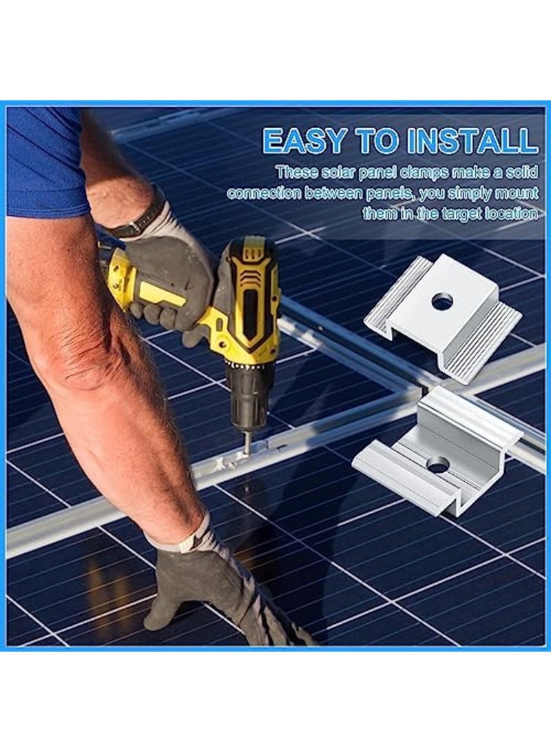 SYOSI Solar Panel Mid Clamps, 1.06 Inch Solar Panel Bracket Aluminium Mounting Accessories, Aluminum Solar Mid Clamp for Solar Panel Mounting Solar Panel Mid Clamp (12 Pack) - Image 3