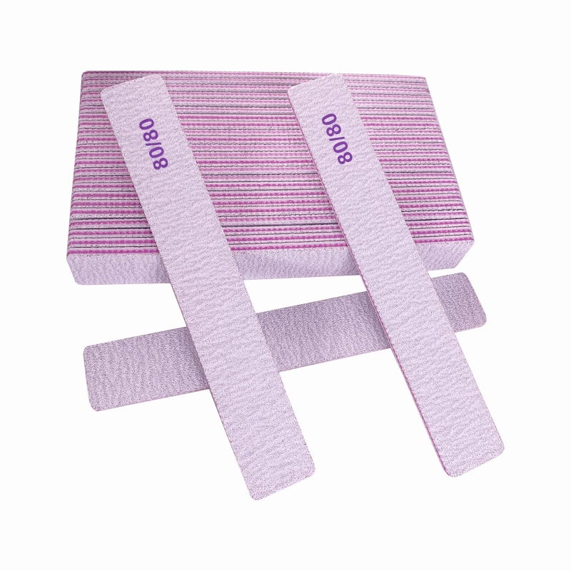 8080 Grit Nail Files 25 Pcs Coarse Emery Boards for Acrylic Nails and Gel Nails Nail File Double Sided 80 Grits Emory Professional Nail Filers Pack