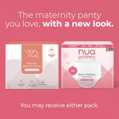 Nua 360° Comfort Maternity Panties XXL-XXXL (38-54 INCHES) | Pack of 5 | For Postpartum Bleeding and Clots | Absorbs Heavy Gushes | Zero Irritation | 4x Comfort | 360 Degree Protection | Soft | Breathable | 100% Toxic-Free, Dermatologically Tested - Image 2