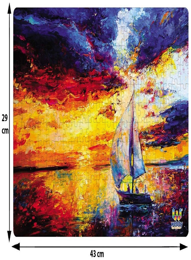 ويبي أحجية خشبية للأطفال من ويبي، رسمة قارب شراعي عند غروب الشمس، 252 قطعة - Image 5