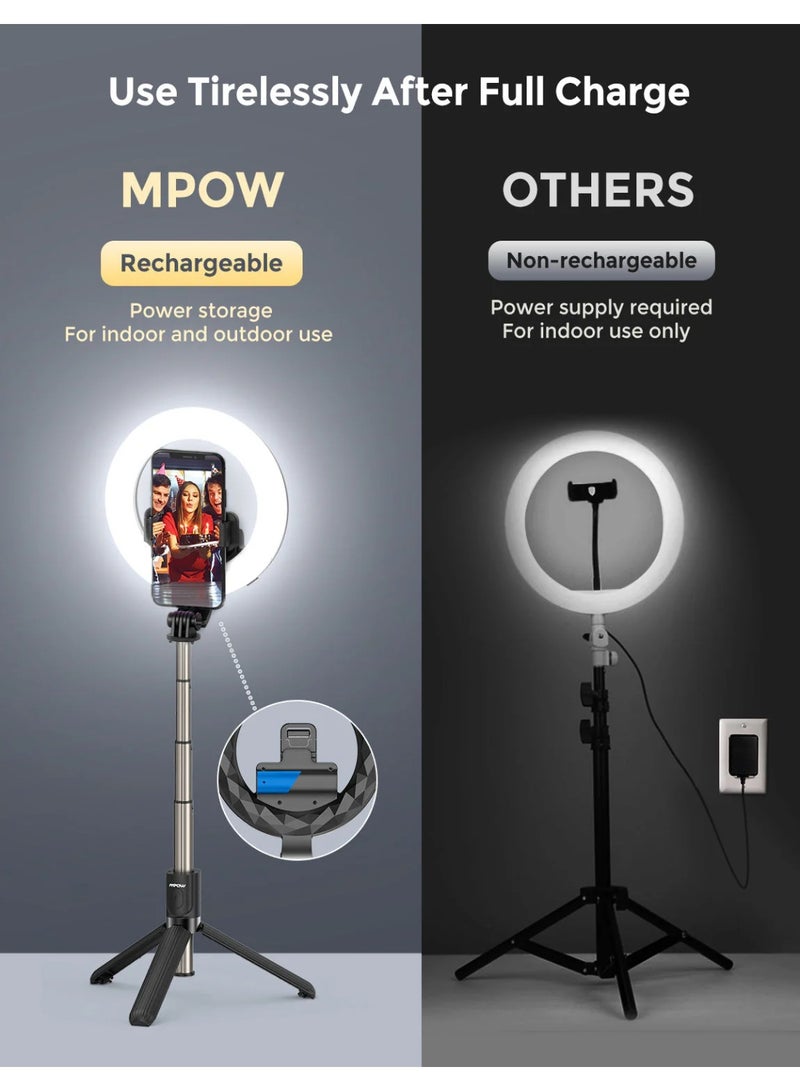 إم بو Mpow Selfie Ring Light مع حامل ثلاثي القوائم PA213B - ضوء حلقة LED للتصوير الفوتوغرافي والبث المباشر - Image 2