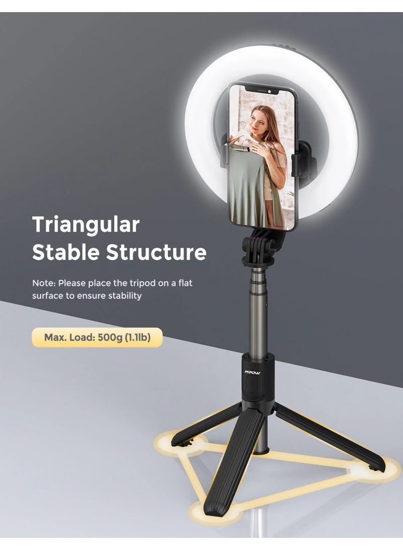 إم بو Mpow Selfie Ring Light مع حامل ثلاثي القوائم PA213B - ضوء حلقة LED للتصوير الفوتوغرافي والبث المباشر - Image 4