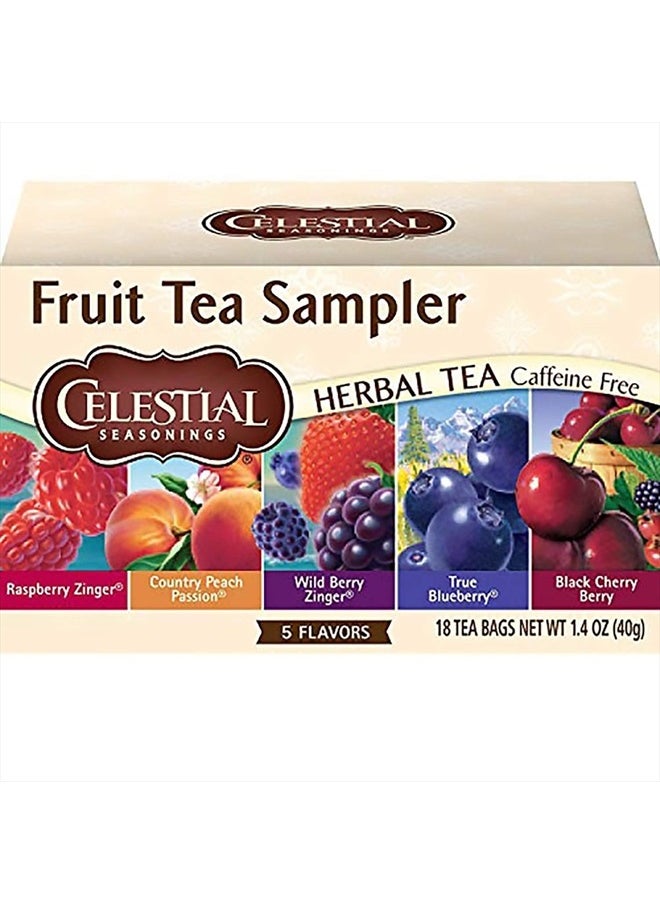 CELESTIAL SEASONINGS Herbal Tea, Fruit Tea Sampler, 18 Count  - Image 1