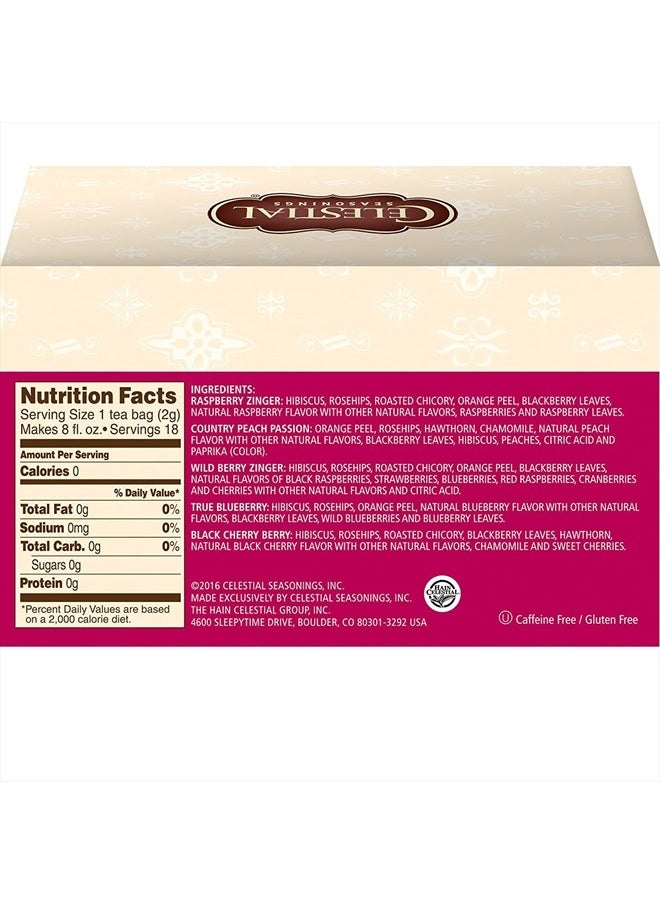 CELESTIAL SEASONINGS Herbal Tea, Fruit Tea Sampler, 18 Count  - Image 2
