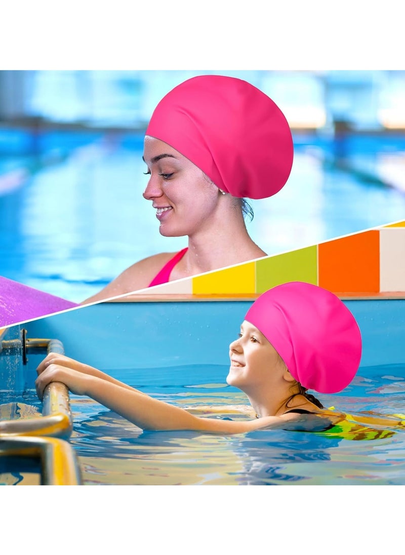 ATRJSZ Extra Large Swim Cap for Braids and Dreadlocks Waterproof Silicone Swimming Caps for Women Long Hair with Ear Plug and Nose Clip Suitable for Women Men Weaves Extensions Braids Curls  - Image 4
