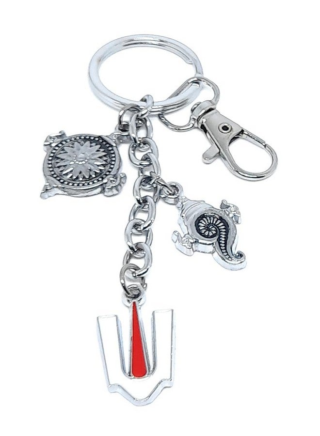 Aura Spiritual Tika Shield Shell Sankh Lord Venkateswara Balaji Keyring Keychain For Bike Car Home Office House Keys Multicolor Metal Keychain (1) - Image 2
