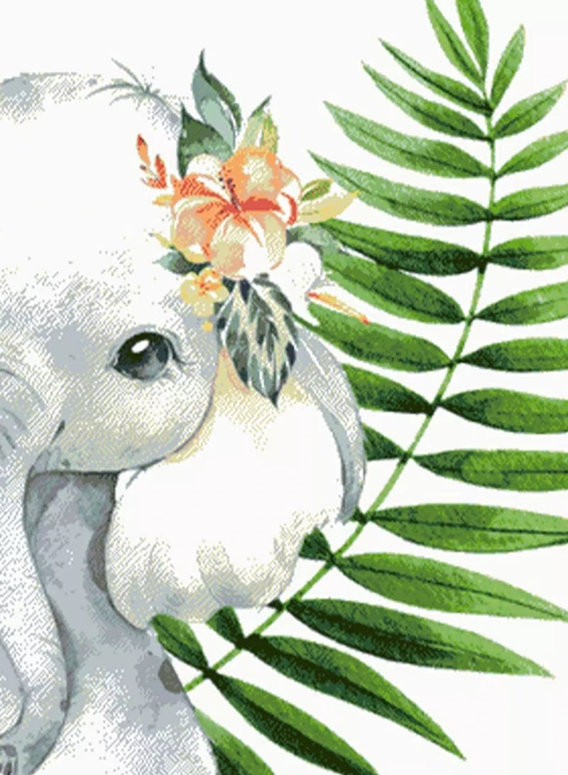 Elephant Print Diamond Drawing Without Frame - Image 5