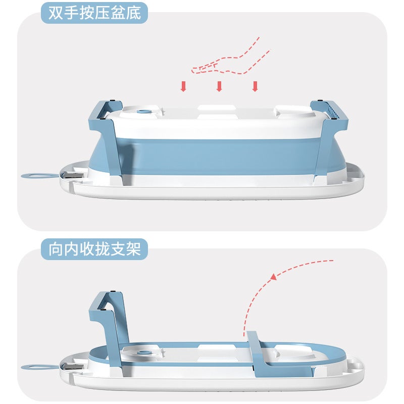 Baby Bath Tub Foldable Baby Lying Seat Large Bath Bucket Kids Home Bath Newborn Baby Bath Bucket - Image 5