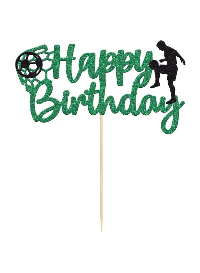 Confetti ! Football Soccer Cake Topper Happy Birthday Sign Football Player Cake Decorations for Sport Theme Man Boy Girl Birthday Party Decoration Supplies - Image 3