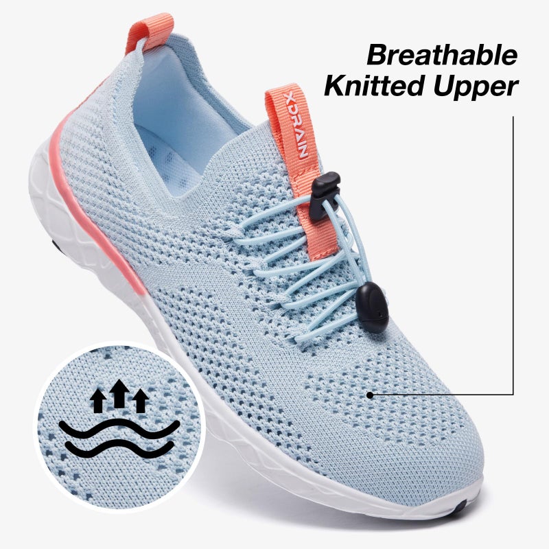 KOLILI Women's Lightweight Water Shoes for Swimming, Quick Drying Water Aerobics Shoe, Arch Support Aqua Shoes for Surfing, Woman Slip on Walking Sneaker for Outdoor Light Blue 8 - Image 2