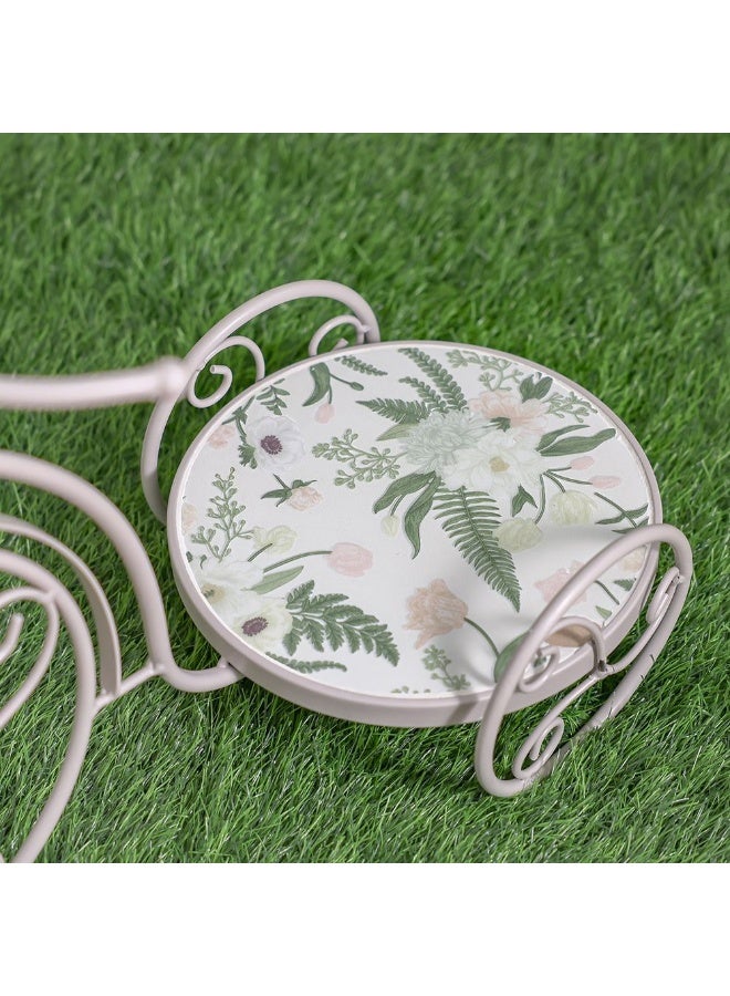 DANUBE HOME حامل نباتات على شكل دراجة مزهرة - حامل نباتات معدني بتصميم عتيق للحدائق الخارجية أو الشرفات - قطعة ديكور فريدة بتفاصيل زهرية لديكور المنزل أو المقهى - Image 3